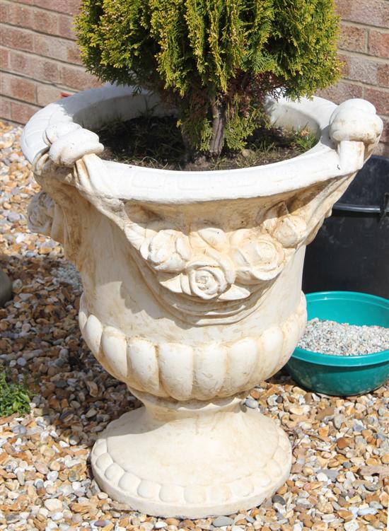 A pair of composition garden urns 171856