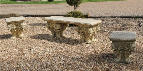 A composition garden seat and pair 171872