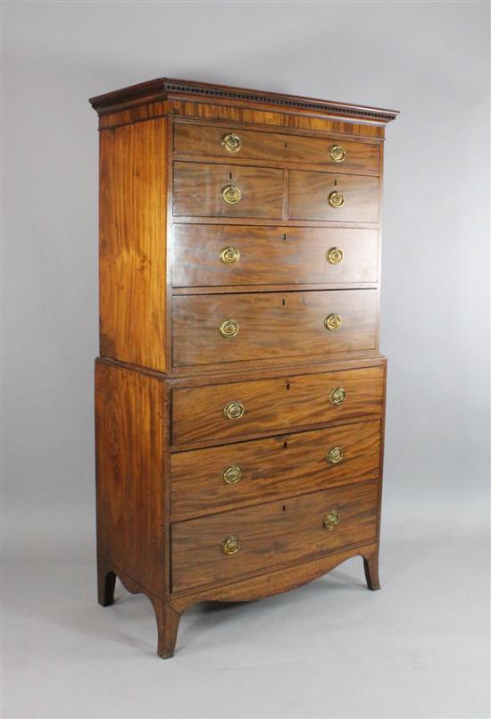A Regency mahogany chest on chest