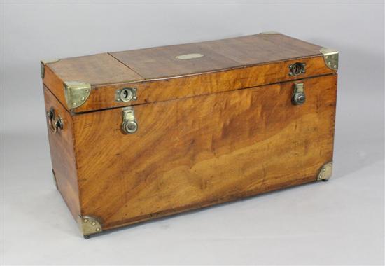 A 19th century French brass bound camphorwood