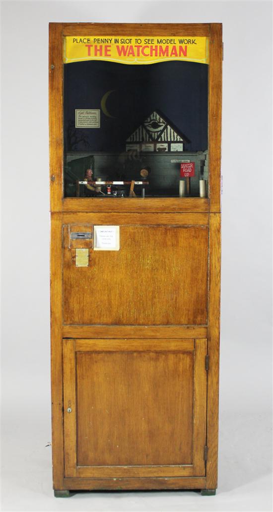 A 1930s oak cased The Night Watchman