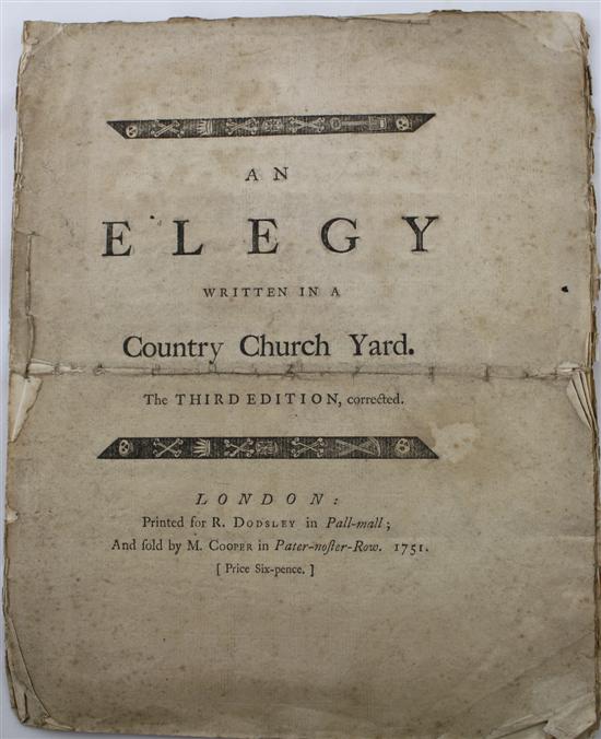 GRAY T AN ELEGY WRITTEN IN A 17193a