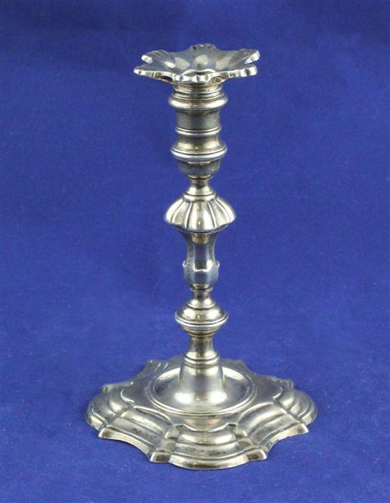 A George II silver taperstick with