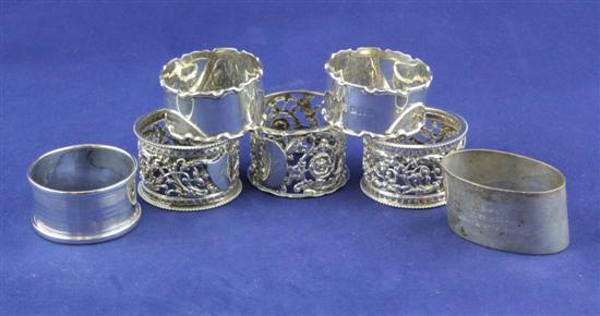 A pair of Victorian pierced silver
