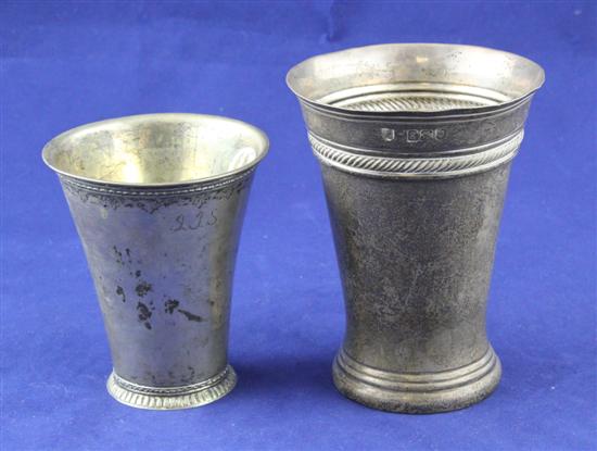 An Edwardian silver beaker with