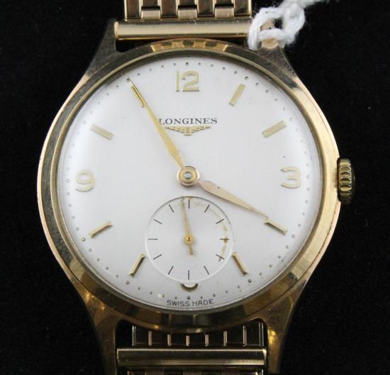 A gentleman's 1970's 9ct gold Longines