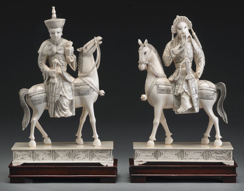 Pr. Chinese carved ivory figures(International