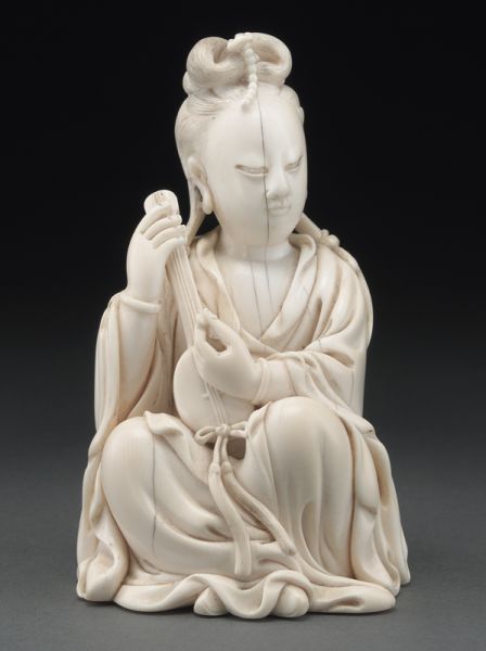 Chinese Qing carved ivory musician International 17412b