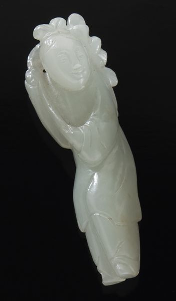 Chinese Qing carved white jade 17412c