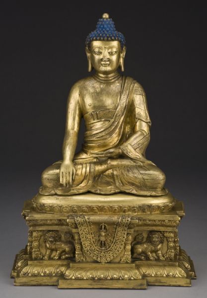 Chinese Qing style gilt bronze 17414f