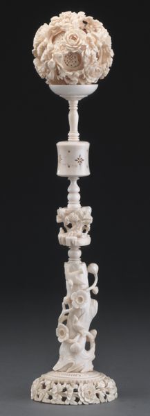 Chinese Qing carved ivory puzzle