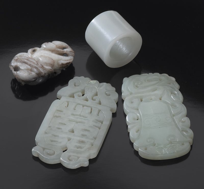 4 Pcs Chinese Qing carved jade 174180