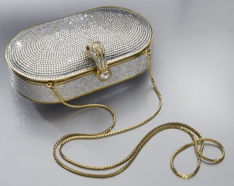 Judith Leiber rhinestone clutch