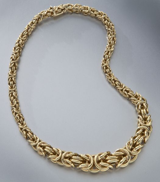 Italian 14K yellow gold rope necklace.Stamped