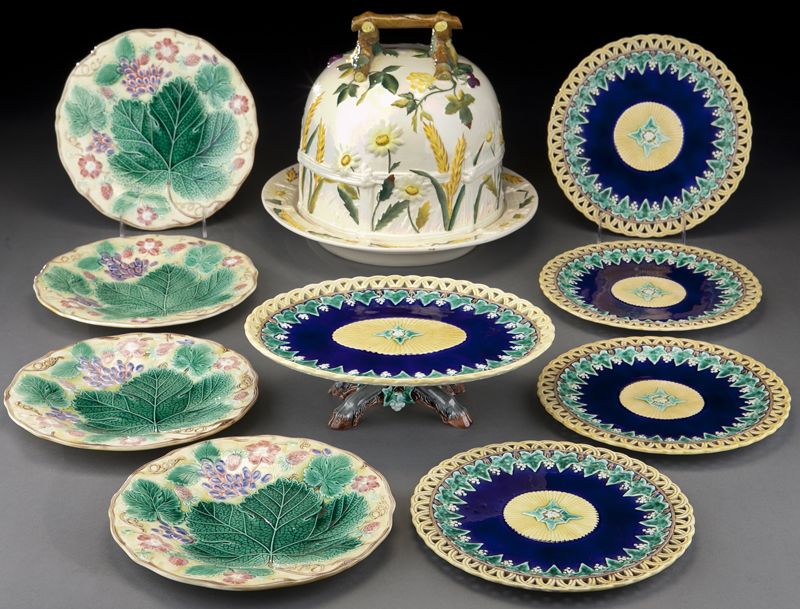 10 Pcs English majolica including 4  174213