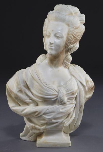 Marble portrait bust of Marie Antoinette Unsigned  17421b