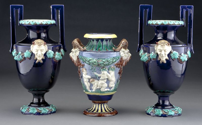  3 Hugo Lonitz German majolica 174230