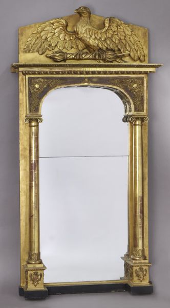 Empire style carved gilt wood mirror 174238