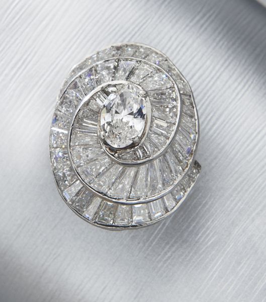 Platinum and diamond pendant ring 174263