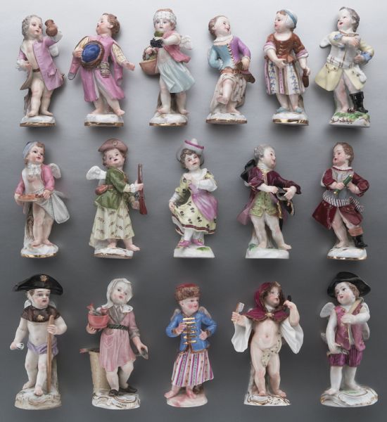 (16) Meissen porcelain figures