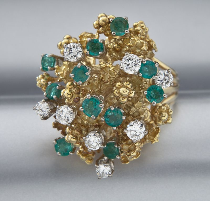 18K gold diamond and emerald dinner 174290