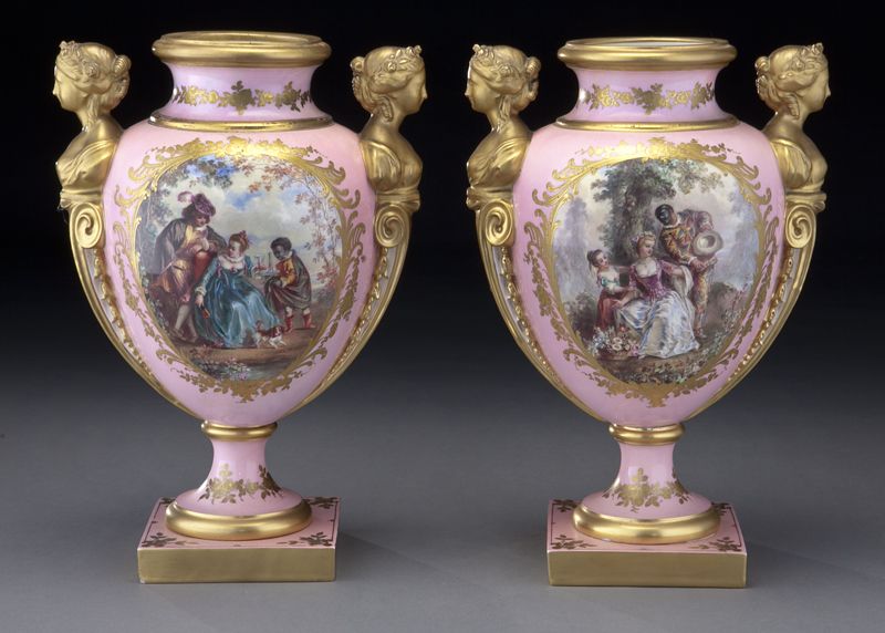 Pr Sevres style pink porcelain 17429d
