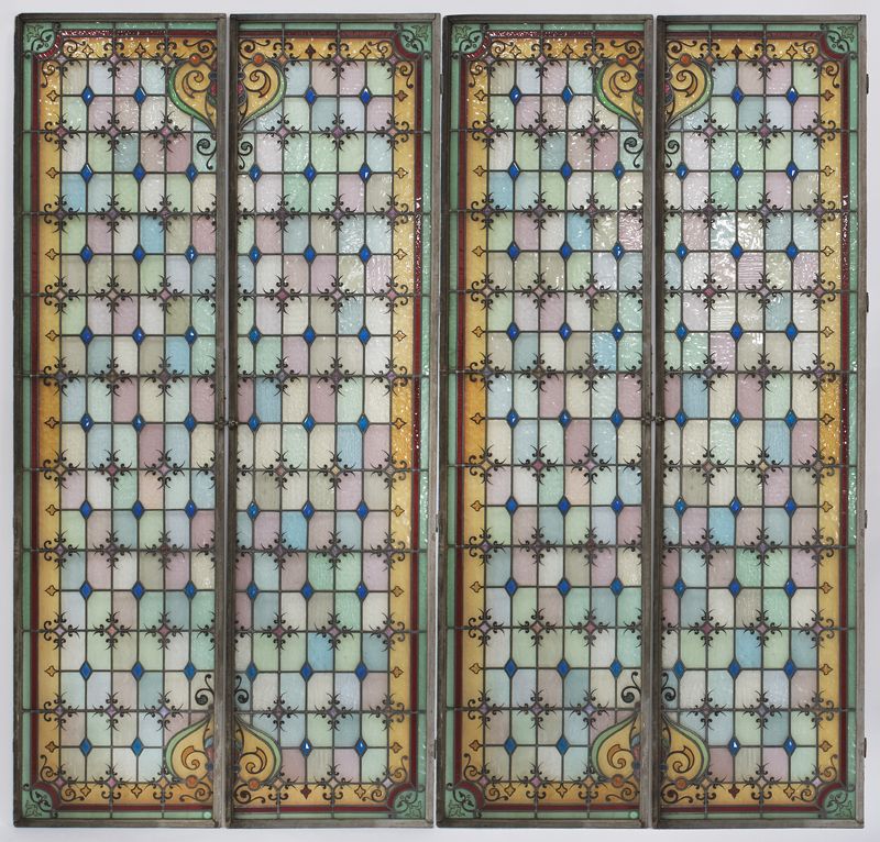 Four panel stained glass windowhaving 1742c3