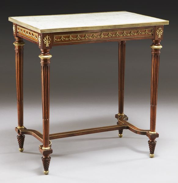 Louis XVI style marble top side table