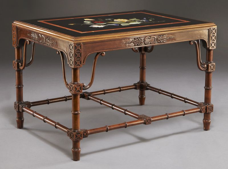 Pietra dura and mahogany table 1742db