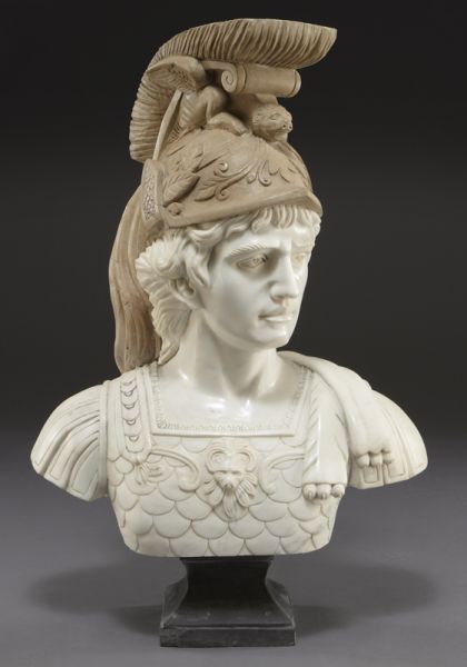 Marble portrait bust of Roman soldier 37 75 H 174309