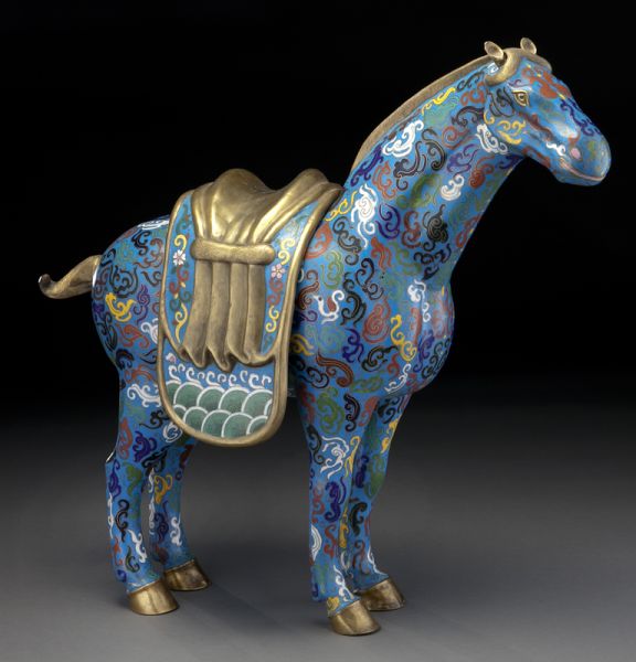 Chinese cloisonne horse 20 5 H 174342