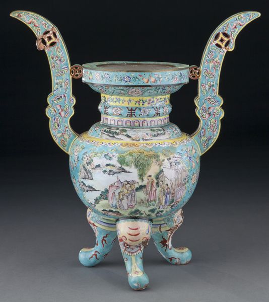 Chinese Qing Canton enamel incense 17435c