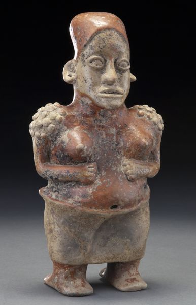 Jalisco terracotta female standing figurehaving