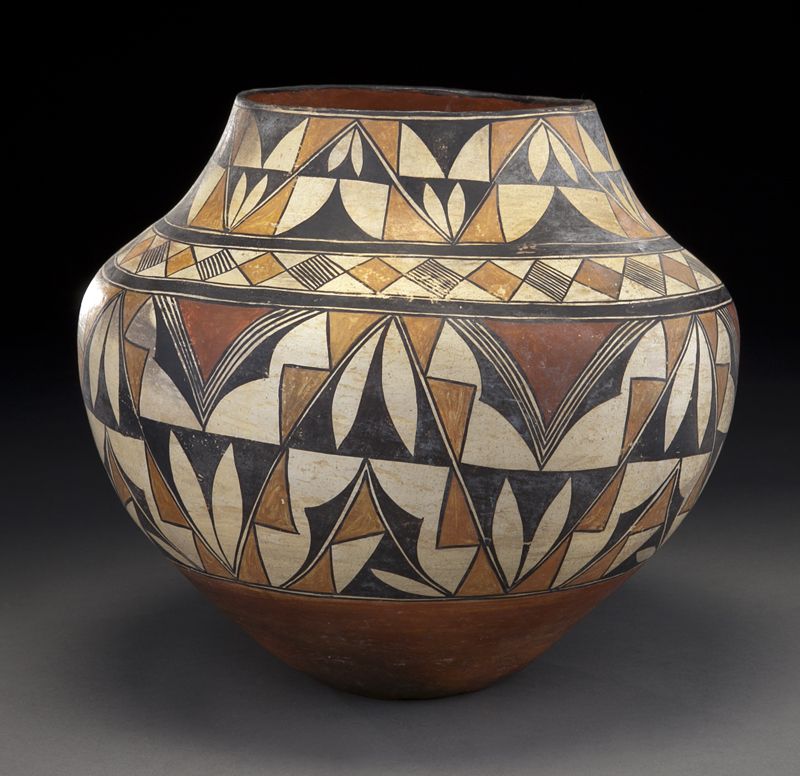 Acoma polychrome terracotta jar