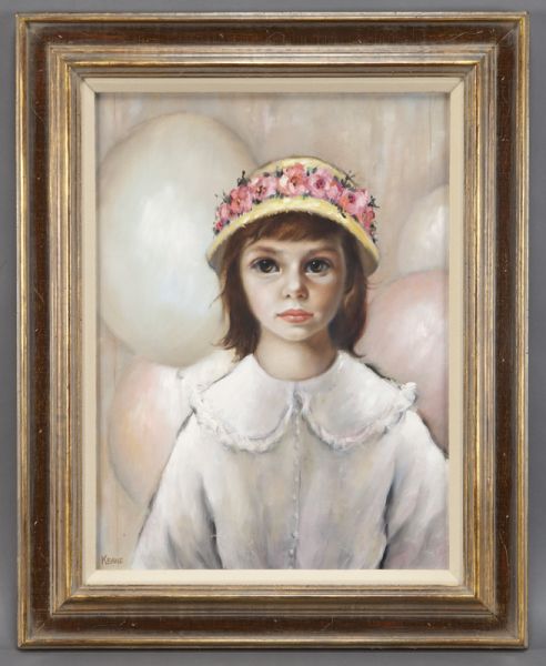 Margaret Keane Girl with Hat  1743a2