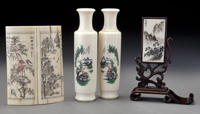 (4) Carved ivory items including:(International