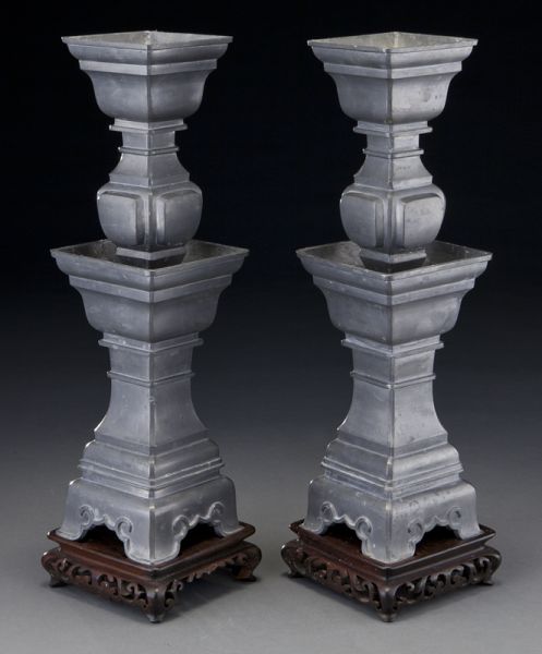 Pr Chinese pewter candlesticks Without 1743e0