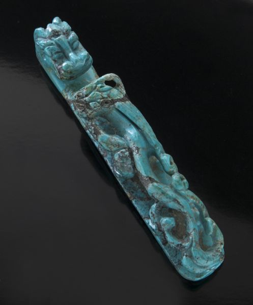 Chinese Qing carved turquoise belt 1743dd