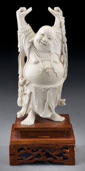 Chinese carved ivory Maitreya Buddha(International