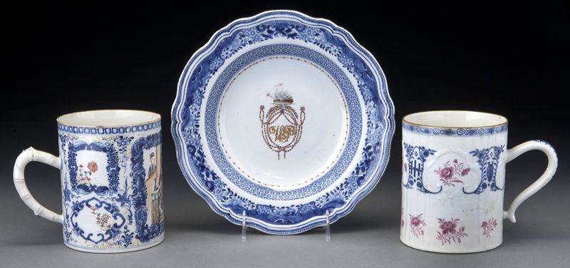 3 Pcs Chinese Qing export porcelain 1743f2