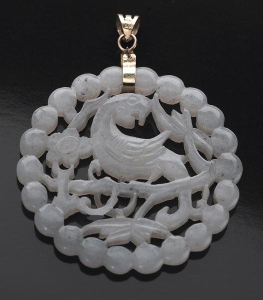 Chinese Qing carved jade plaquedepicting 17440a