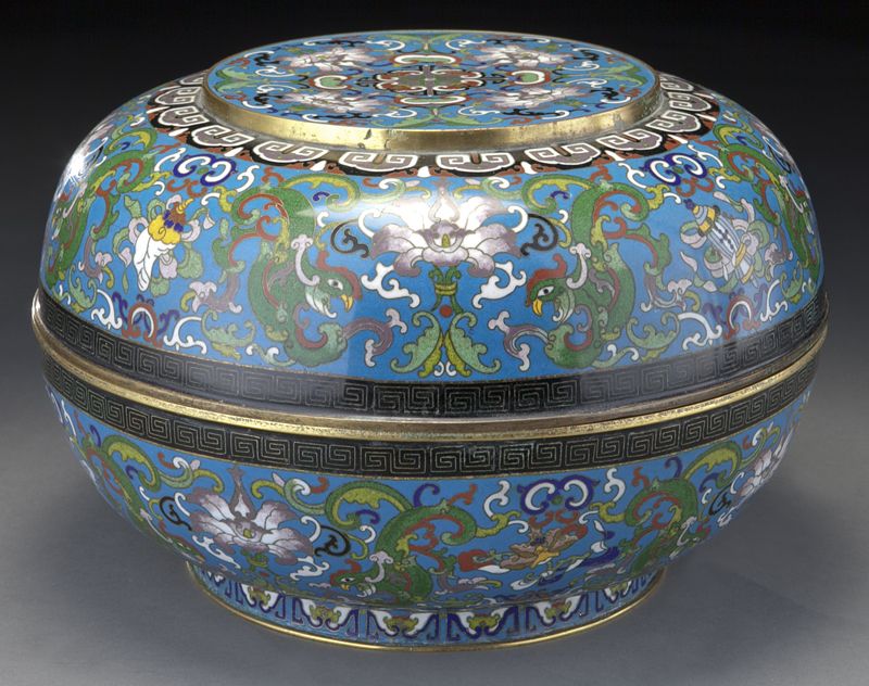 Chinese late Qing cloisonne penghe 17441f