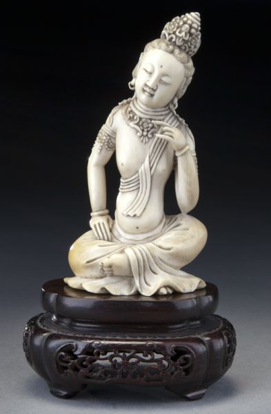 Chinese Qing carved ivory Guanyin.(International