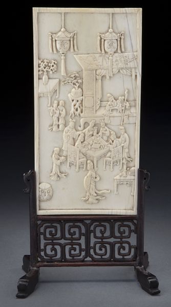 Chinese Qing carved ivory table 174430