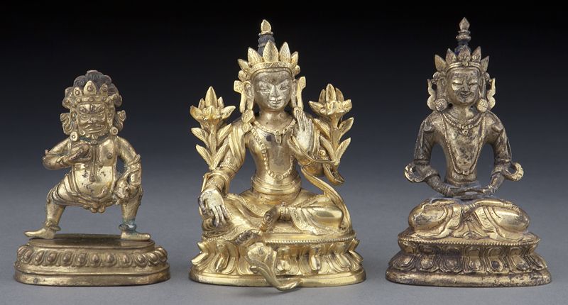  3 Chinese Qing gilt bronze Buddhas Tallest  174433