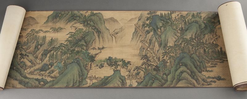 Chinese watercolor hand scroll 17442d