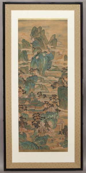 Chinese watercolor on silk attr  174436