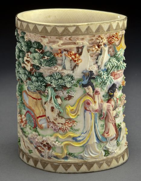 Chinese carved polychrome ivory