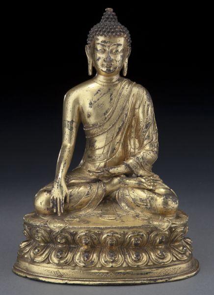 Chinese Ming gilt bronze Shakyamuni 17445c