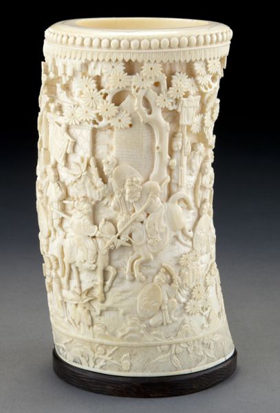 Chinese Qing carved ivory brush 174478